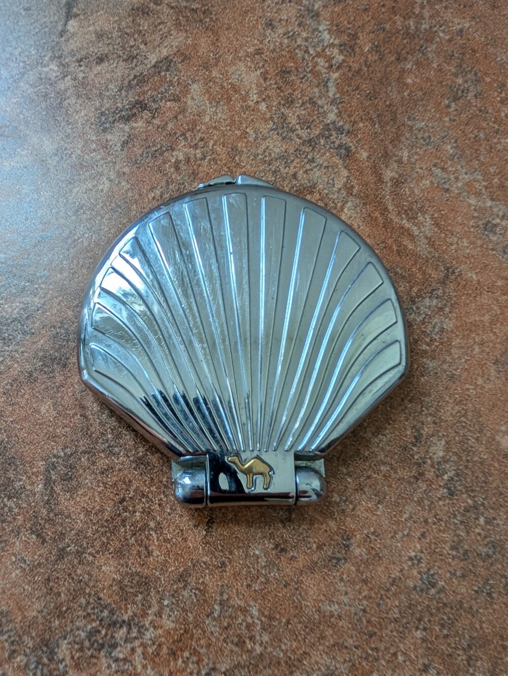 Vintage Camel Cigarettes Promo Clam Shell Compact Double Travel Mirror Pre Owned